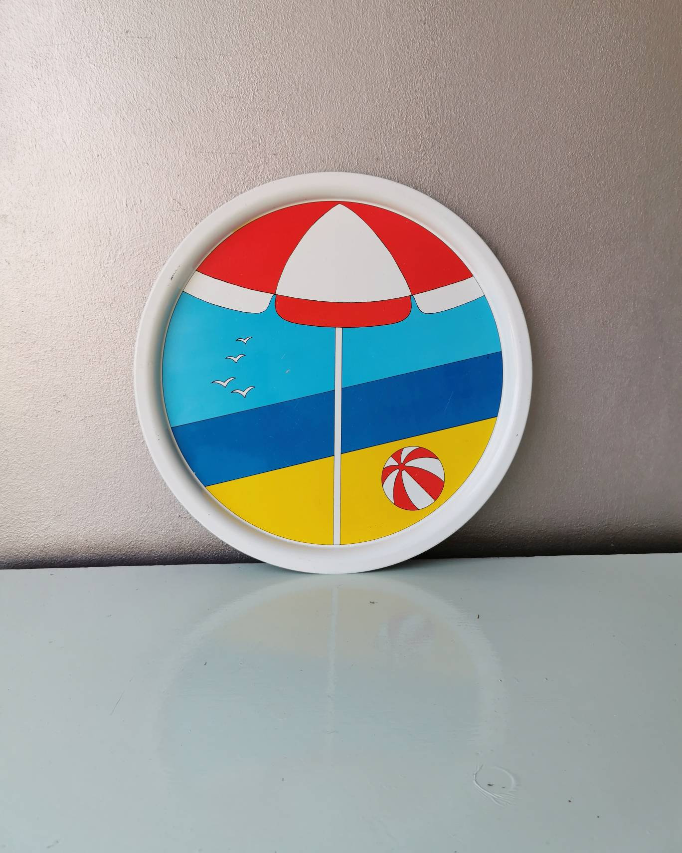 Plateau en Métal Vintage Farhana Pour J. Lüber, Années 1980