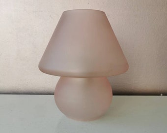 Very nice vintage glass mushroom table lamp, 90s
