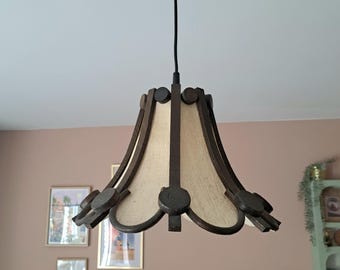 Beautiful vintage fabric pendant lamp, 1970s
