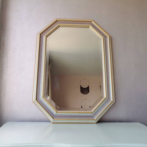 Very nice special vintage wooden mirror with cut glass, 90s