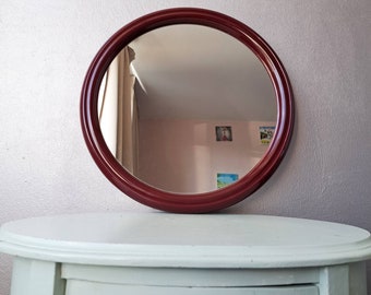 Vintage plastic round mirror Tiger, 80s