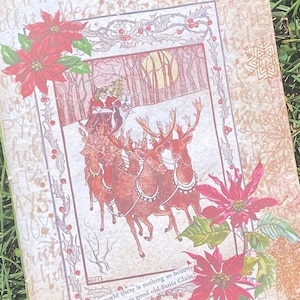 Vintage Christmas Junk Journal Travelers Notebook Inserts, December Daily Book, Santa Blank Diary, Smash Book, Ephemera Glue Book, Scrapbook