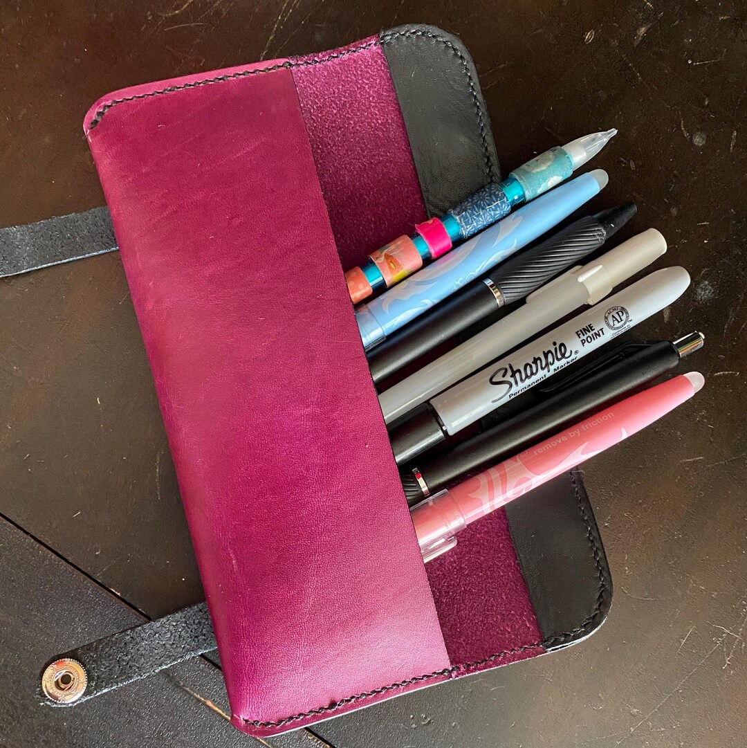 Pen Case, Leather Pencil Pouch, Leather Pen Sleeve, Stationery Supply ...