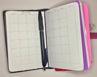 Caderno de Viagem Mensal Datado de 2027, Refil para o Ano Inteiro, Agenda Mensal, Calendário Mensal, Impresso, Layout Minimalista