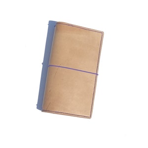 Diario in pelle ricaricabile non tinto di tutte le dimensioni, taccuino da viaggio, pianificatore in pelle, pelle marrone chiaro, copertina in pelle fatta a mano, copertina TN