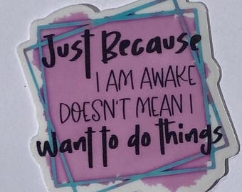 Antisocial Funny Die Cut Sticker, Funny Laptop Decal, Journal Sticker