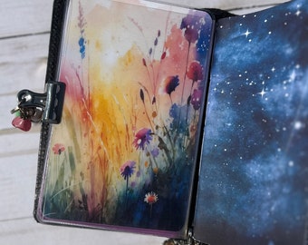 Watercolor Wildflowers Travelers Notebook Dashboard, Ringbound Planner Pencil Board, Budget Binder Dashboard, A5 B6 A6 Personal Pocket