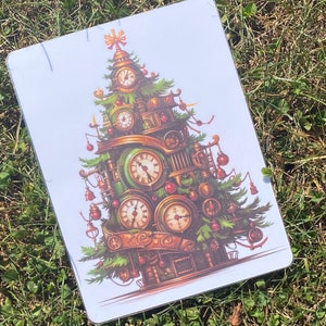 Steampunk Christmas Travelers Notebook Dashboard, Ringbound Planner Pencil Board, Budget Binder Dashboard, A5 B6 A6 Personal Pocket