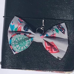 Fabric Bow Charm, Travelers Notebook Charm, TN Charm, Planner Charm, Charm, Elastic Charm, Bow Charm
