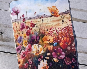 Watercolor Wildflowers Travelers Notebook Dashboard, Ringbound Planner Pencil Board, Budget Binder Dashboard, A5 B6 A6 Personal Pocket