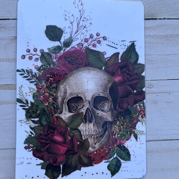 Floral Skull Travelers Notebook Dashboard, Ringbound Planner Pencil Board, Budget Binder Dashboard, A5 B6 A6 Personal Pocket