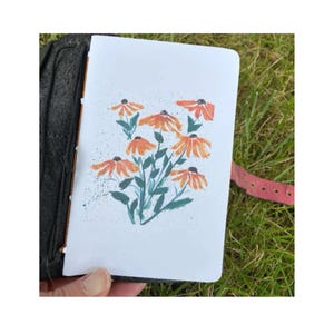 Watercolor Floral Planner Insert Refill, Lined Midori Travelers Notebook Insert, Dotted Grid Paper Planner, Grid Sketchbook Refill