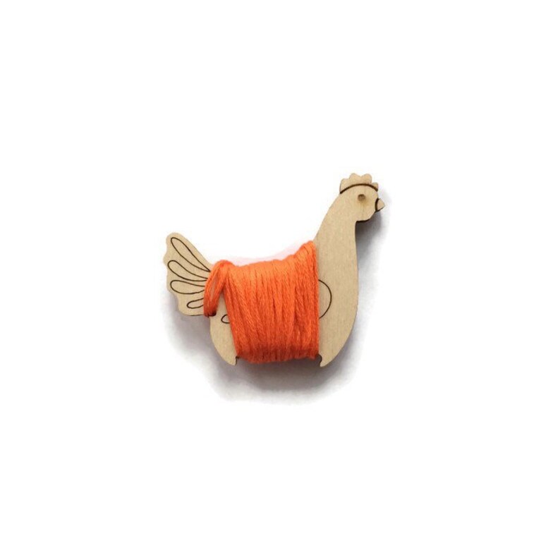 Embroidery floss bobbins wood chicken wood floss bobbin Etsy