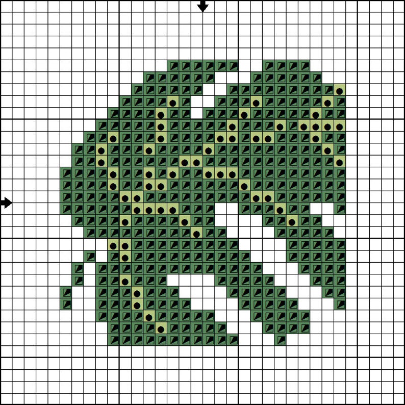Monstera leaf cross stitch pattern PDF green tropical ...