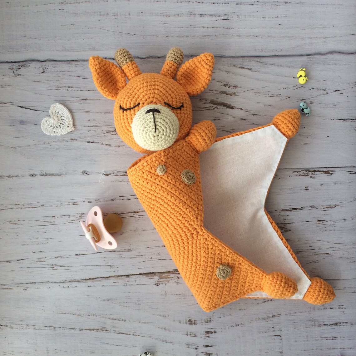 Personalized animal lovey blanket giraffe lovey Etsy