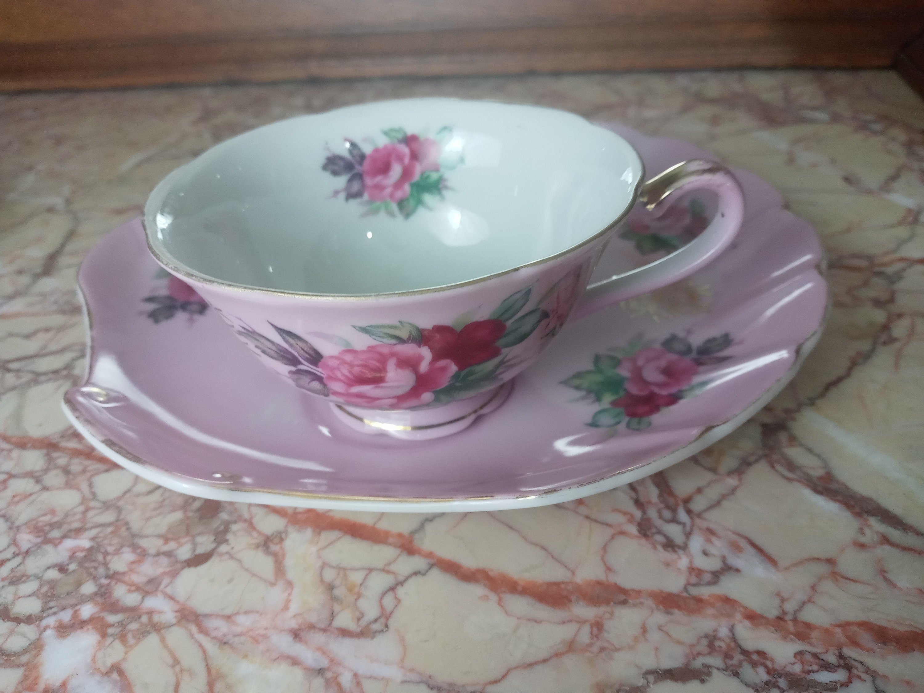 Vintage Lefton Snack Plate and Cup Set Etsy