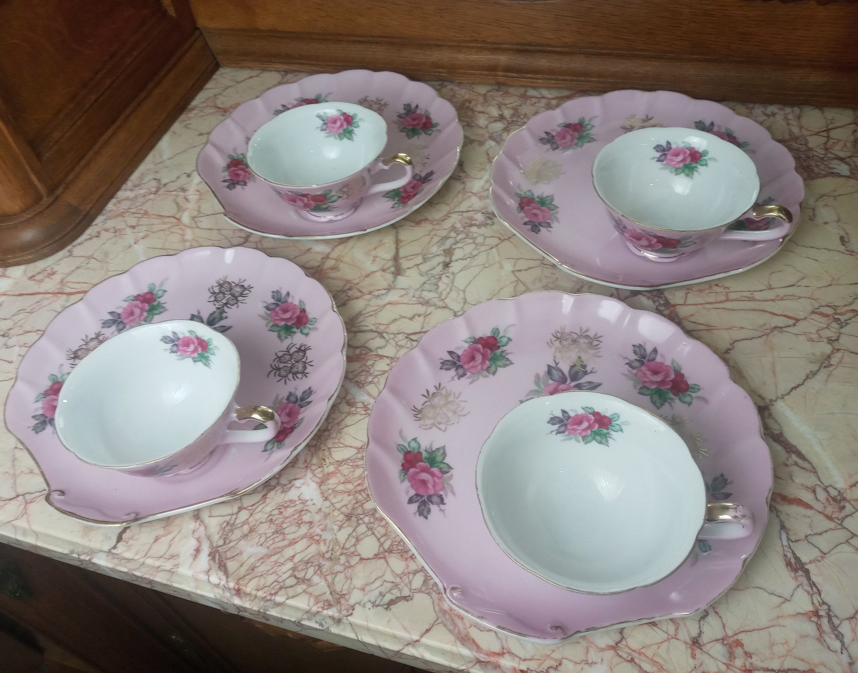 Vintage Lefton Snack Plate and Cup Set Etsy