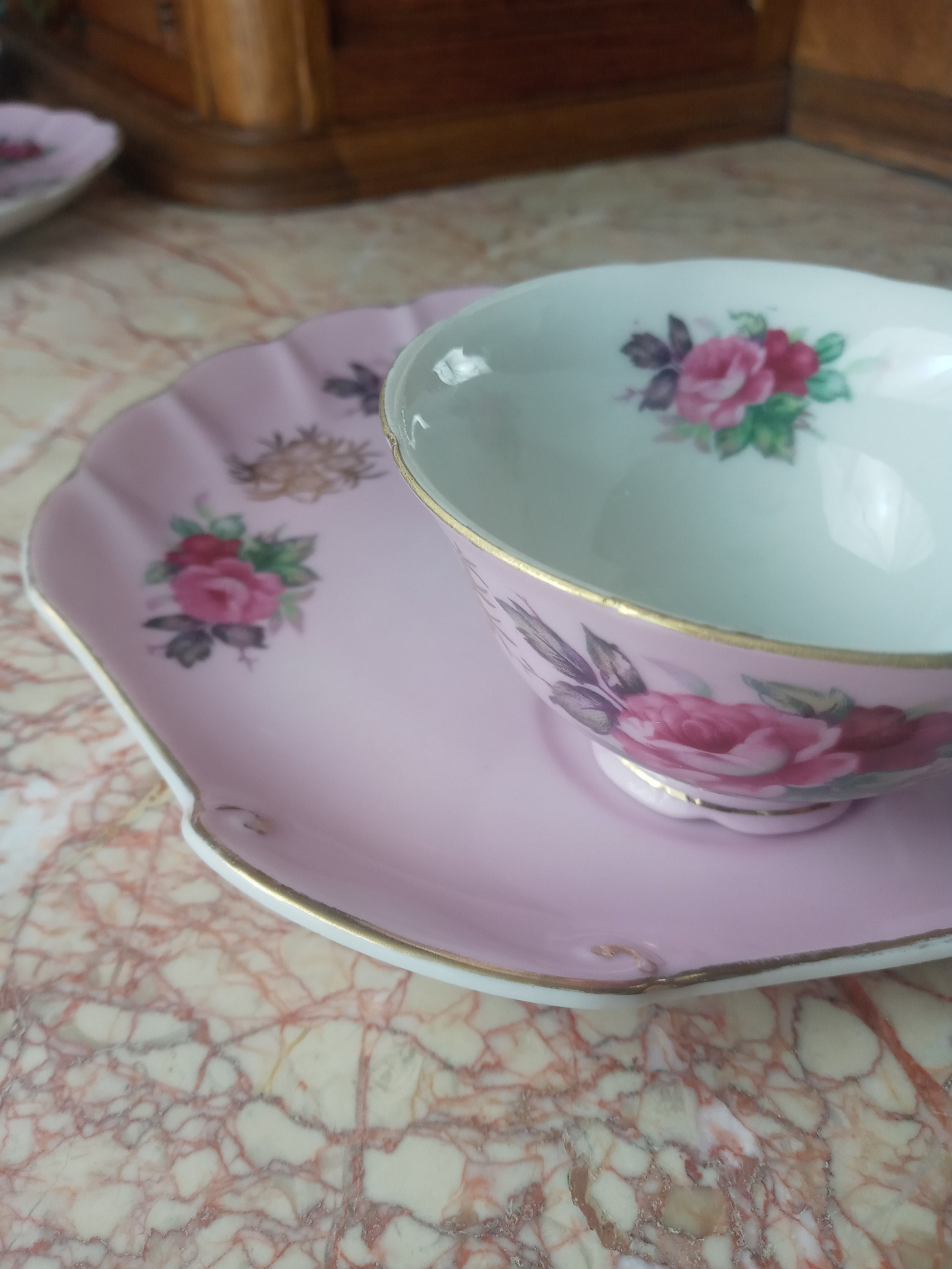 Vintage Lefton Snack Plate and Cup Set Etsy