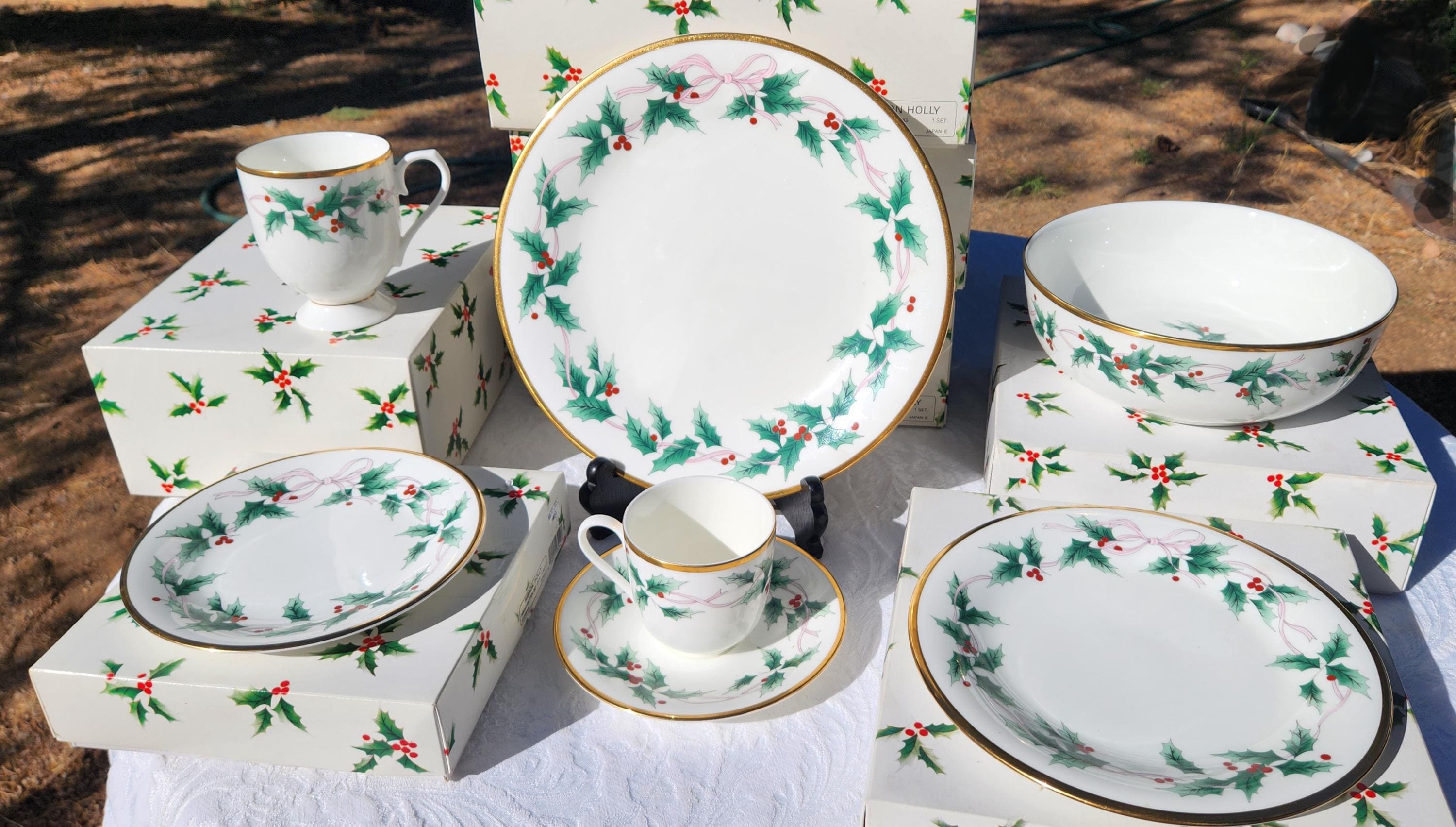 クリスマスプレート　焼き物 Red china christmas plates - Etsy 日本