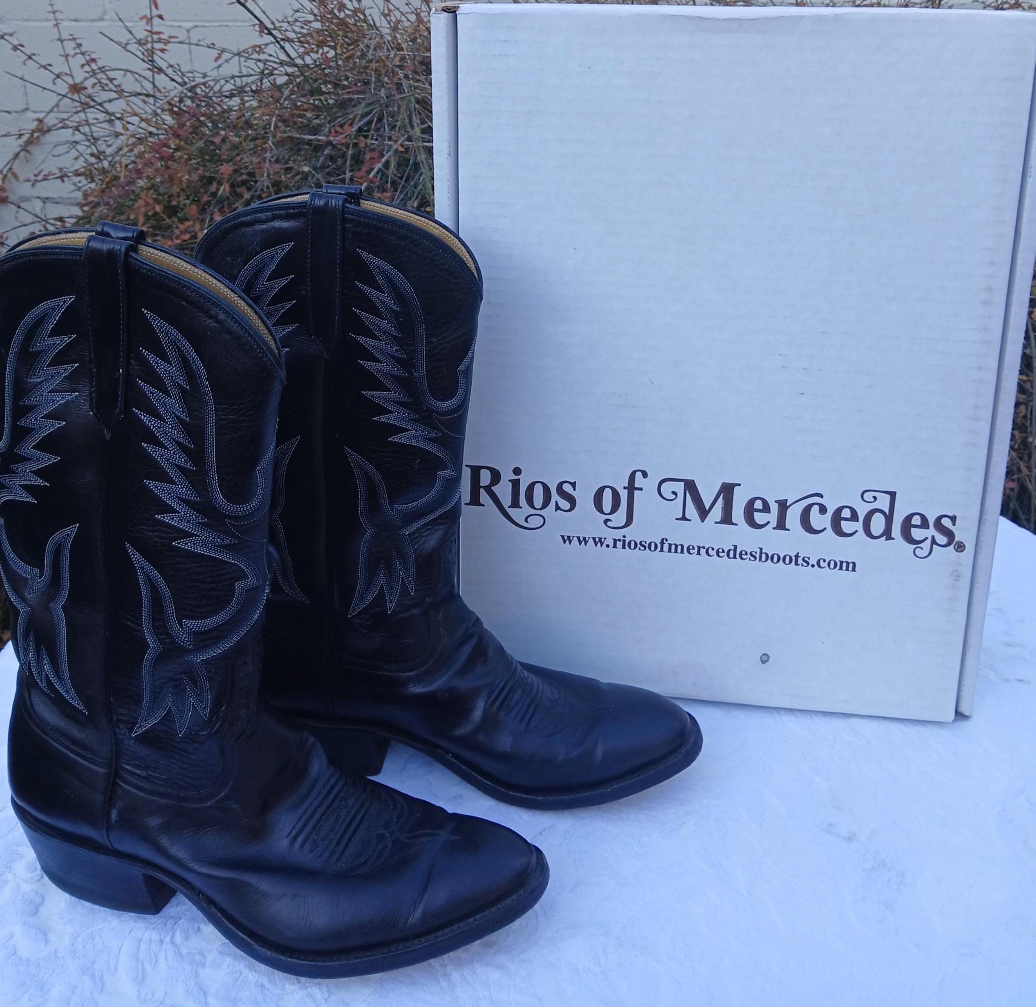 VINTAGE Rios Of Mercedes Roper Boots Mens Size 9D Black Kangaroo Leather 2006 Rios Of Mercedes Soft Black Roper Boots Men main image 4
