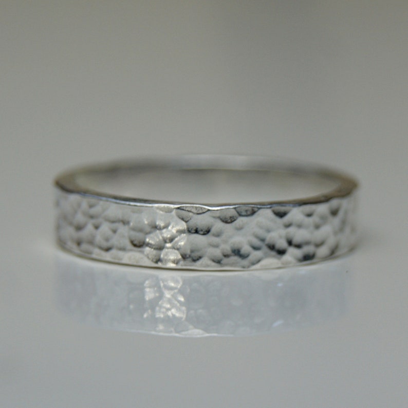 Hammered sterling silver ring Silver wedding band Silver ring band