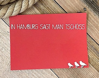 Postkarte Hamburg sagt Tschüss