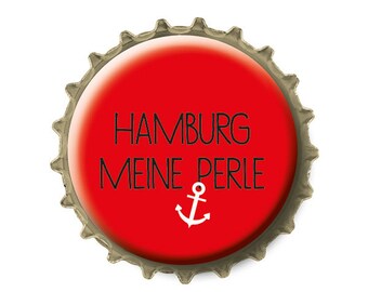 Crown cap magnet Hamburg my pearl