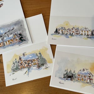 Set of 4 Printed Christmas Cards
