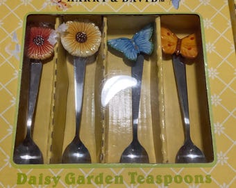 Harry & David Daisy Garden Teaspoons Set Of 4