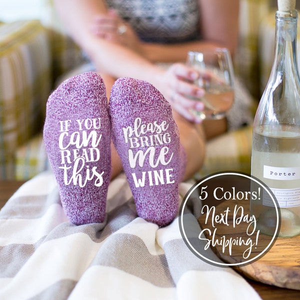 Christmas Gifts for Grandma, Wine socks, If You Can Read This Socks, Wine Lover Birthday Gift for Her, Funny Socks, Cozy Socks, Gag Gift