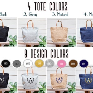 Tote personalizado, bolso monograma grande, bolso de mano inicial de arpillera, bolsos de arpillera, bolso de mano de arpillera, bolsos, bolso de fin de semana monograma bolso de mano imagen 4