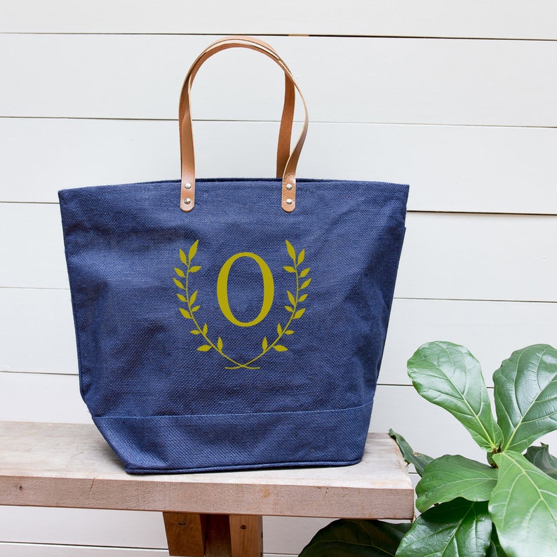 Unique Gifts Monogram Tote Bag Bridesmaid Gifts Weekender Bag Women Totes Mother Day Gift for Her High School Graduation Gift Beach Bag image 3