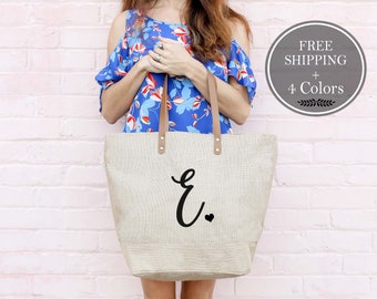 Bridesmaid Totes | Monogrammed Bridesmaid Gifts | Set of Burlap Tote Bags | Bridesmaid Tote Sets | Personalized Bridesmaid Gifts