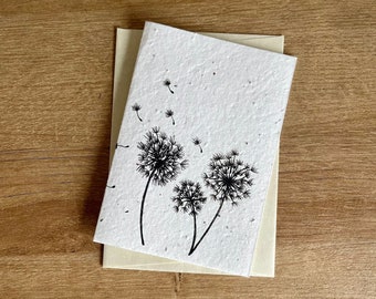 Seeded paper cards 4x6" with parchment paper envelopes- homemade and personalisation available