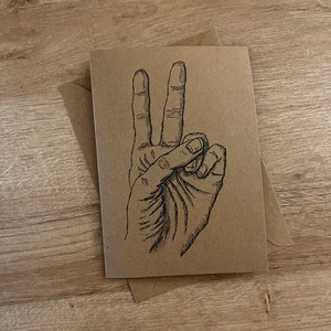 Vredestekenkaart, zelfgemaakt en personalisatie beschikbaar.