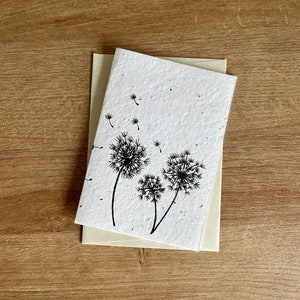 Seeded paper cards 4x6" with parchment paper envelopes- homemade and personalisation available