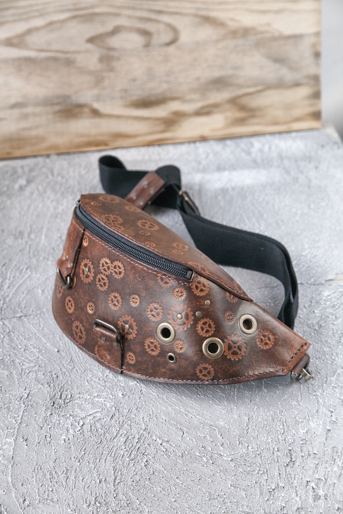 Steampunk Hip Bag Сrossbody bag Leather woman handbag Vintage Etsy