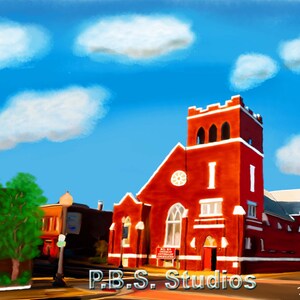 BRUU Kirche - Digital Foto-Painting Print