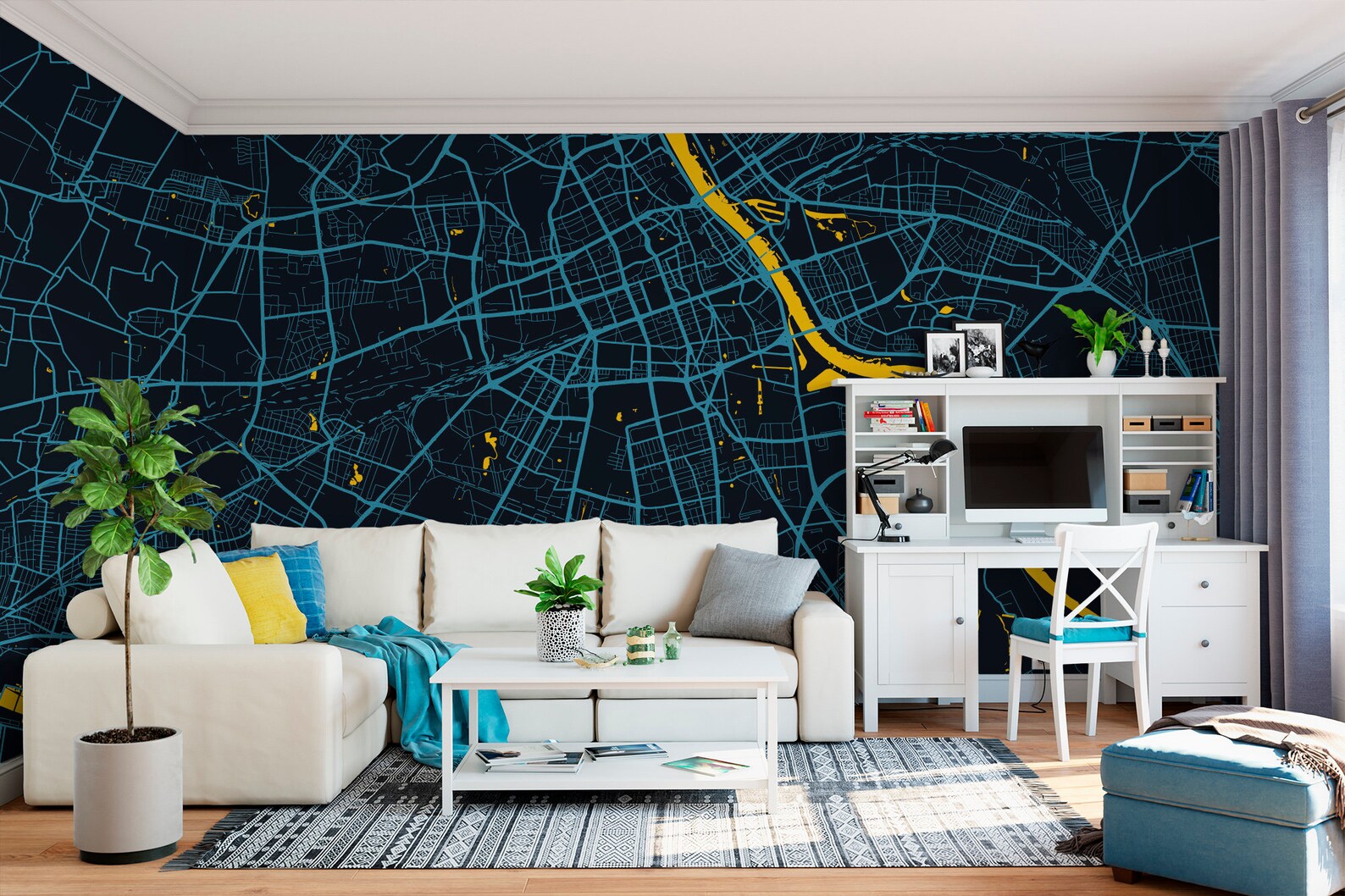 Custom City Map Mural Any City and Size Your Place Etsy