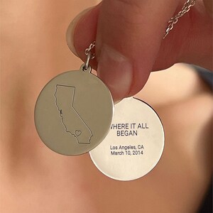 Bijoux personnalisés Where It All Began, collier carte personnalisé, cadeau Where It All Began pour petite amie, cadeau d'anniversaire pour femme