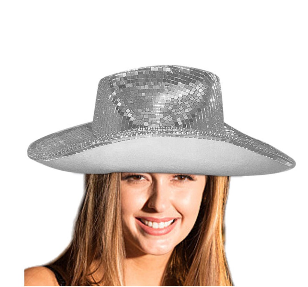Disco Cowboy Hat Disco Ball Hat Bachelorette Hat Sparkly Etsy