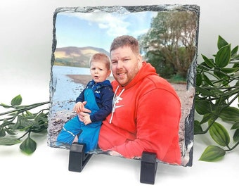 PHOTO CUSTOM SLATE Gift Picture Slate Various Sizes | Picture Wedding Gift, Birthday Gift for Mum | Photo Slate With Stands | Slate Coasters