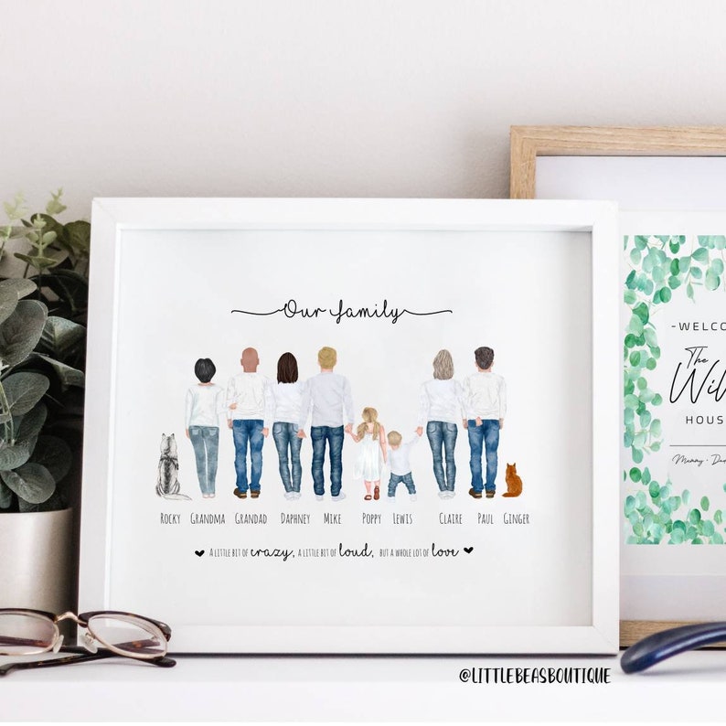 PERSONALISED FAMILY PORTRAIT Digital Print pdf Gift