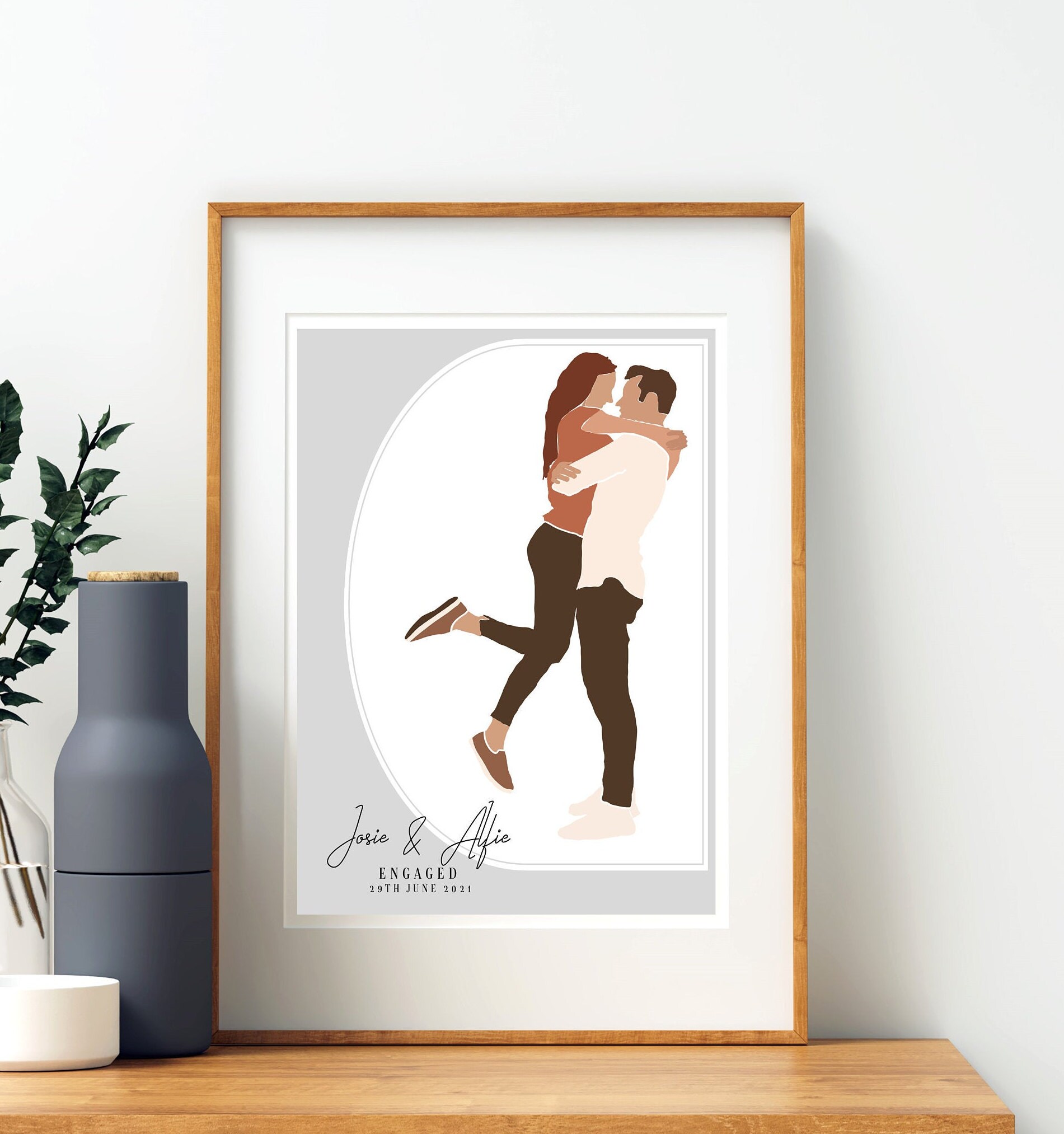 CUSTOMISED ENGAGEMENT PRINT Engagement Gift Engagement Etsy