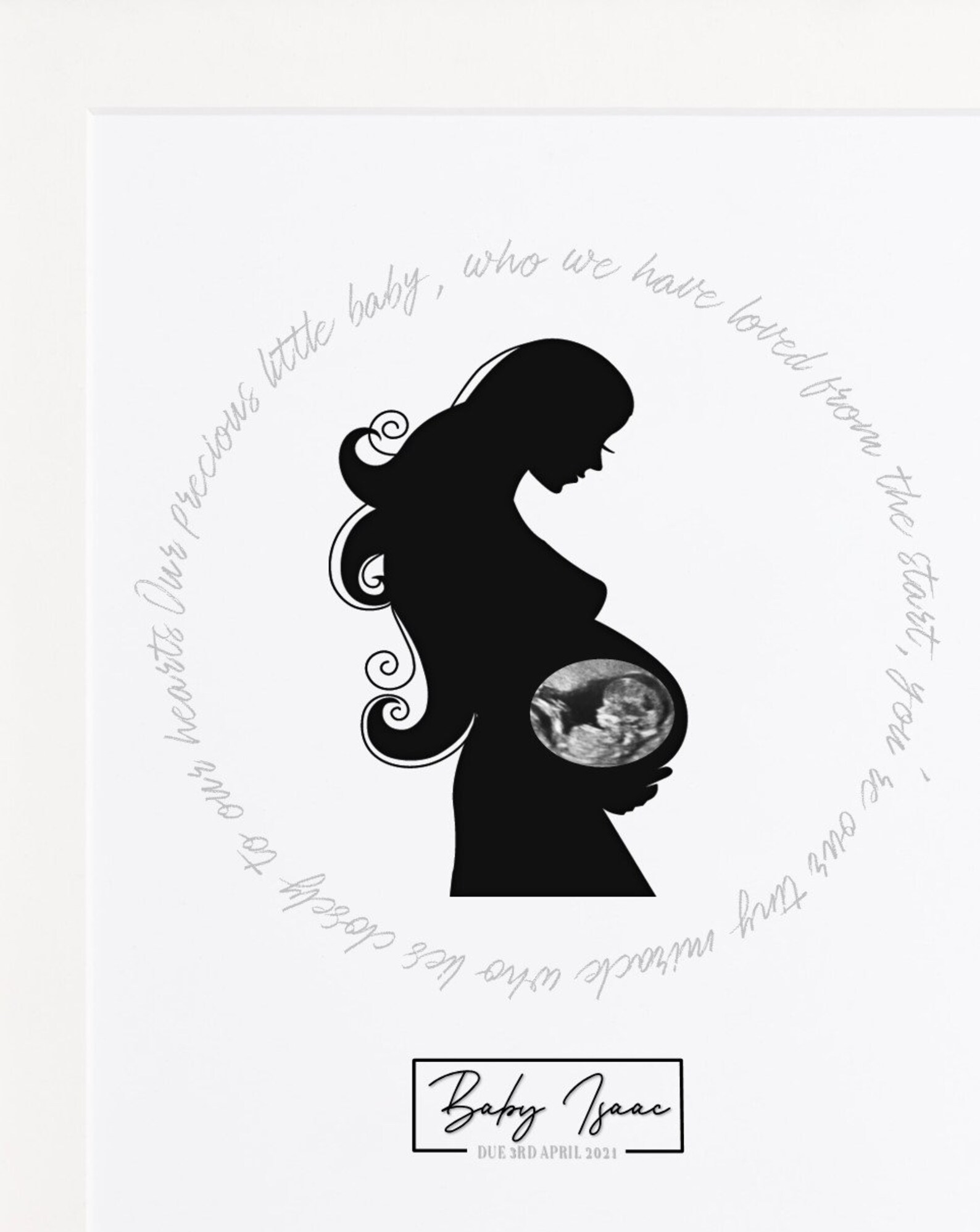 PERSONALISED BABY SCAN Ultrasound Print Bump Gift Baby Scan Etsy