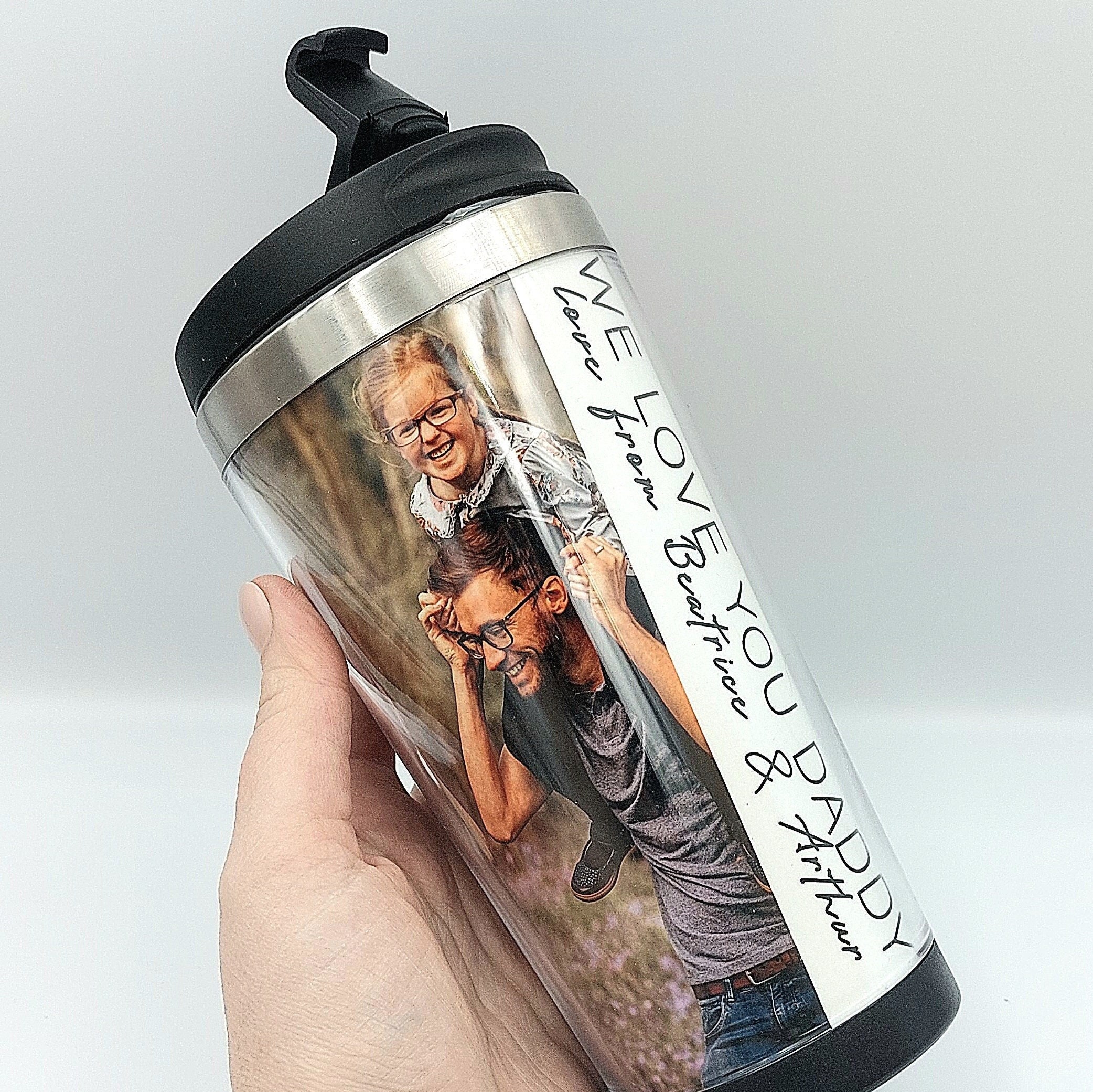 PERSONALISED HOT Drink Travel Mug Fathers Day Flask Custom Etsy UK