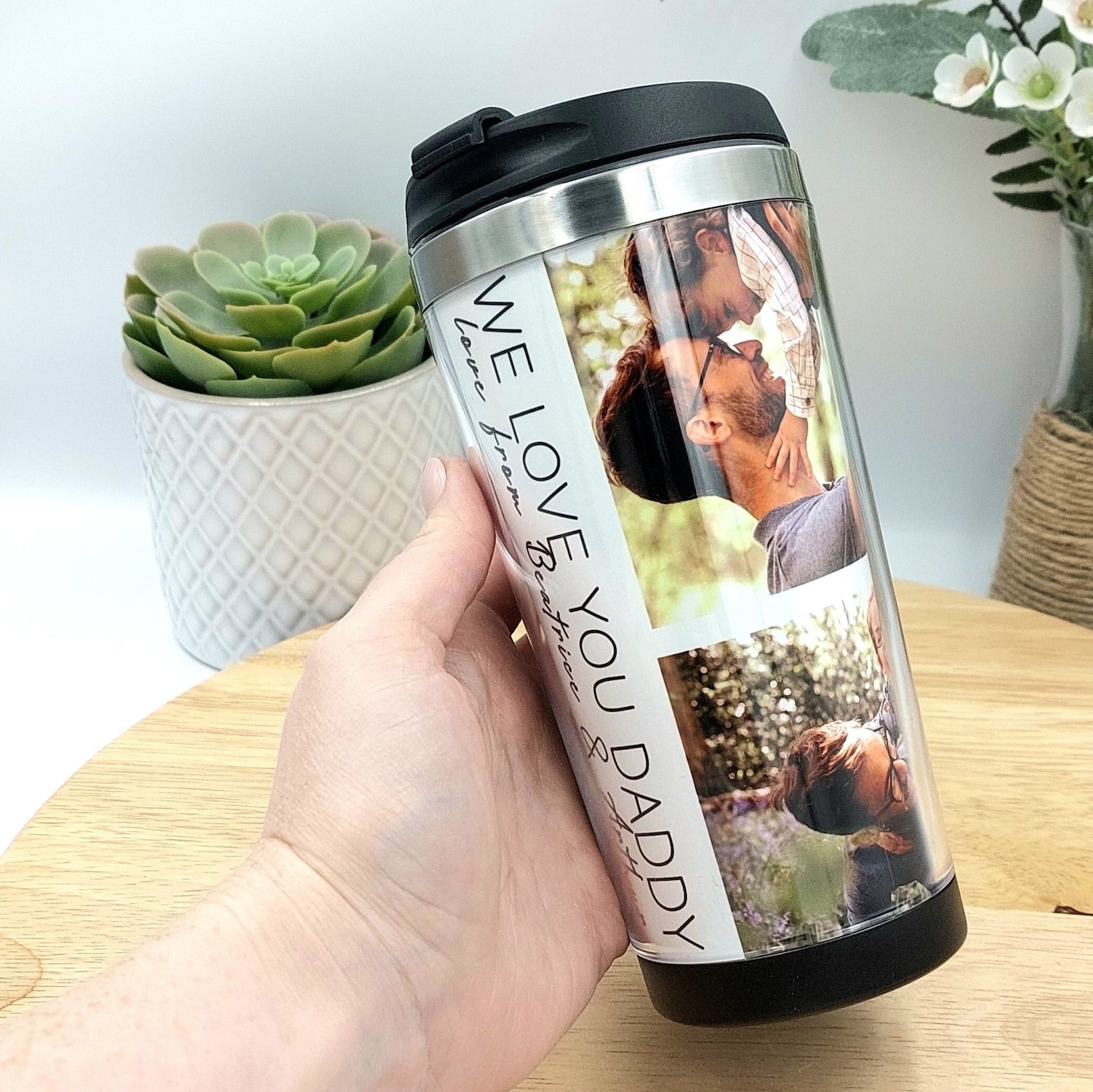 PERSONALISED HOT Drink Travel Mug Fathers Day Flask Custom Etsy UK