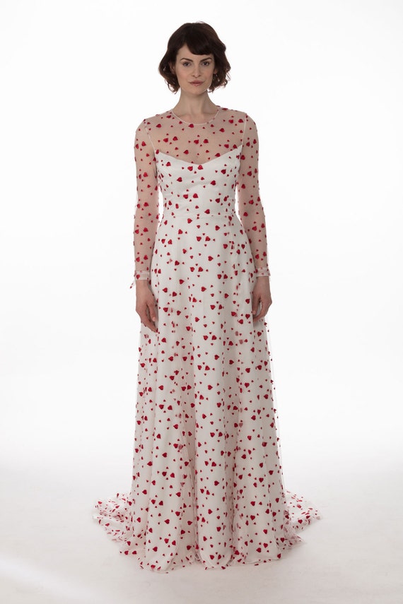dress with red hearts