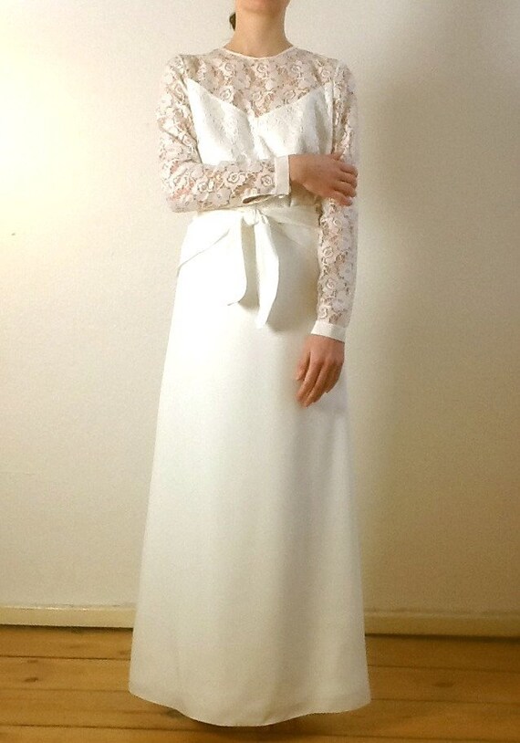 long sleeve civil wedding dress