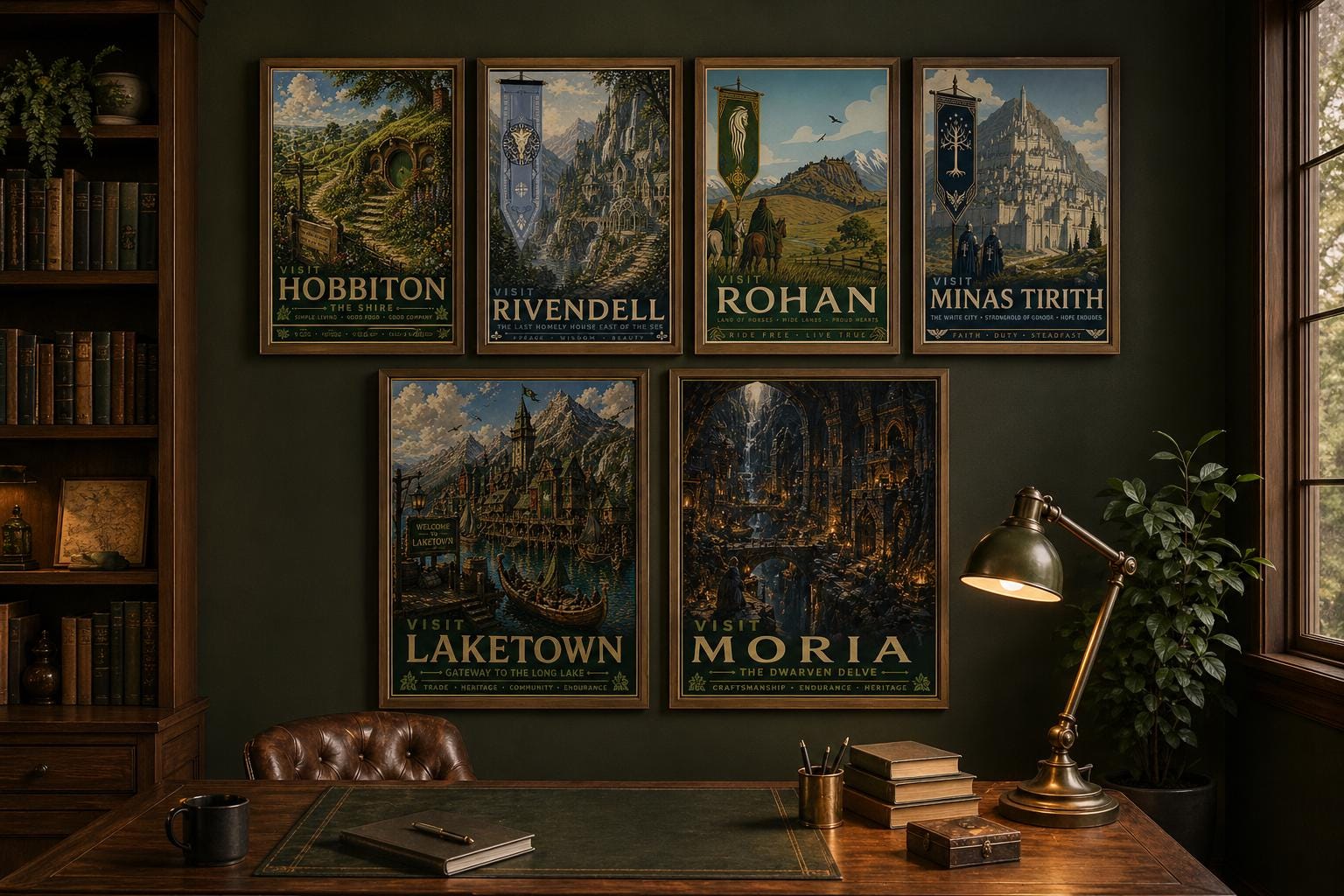Lord of the Rings Travel Poster Set | Middle Earth Wall Art | Digital ...